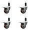 Service Caster 3'' Maroon Poly Swivel 1-1/4'' Expanding Stem Caster Set Total Lock Brake, 4PK SCC-EXTTL20S314-PPUB-MRN-114-4 - alternate 1